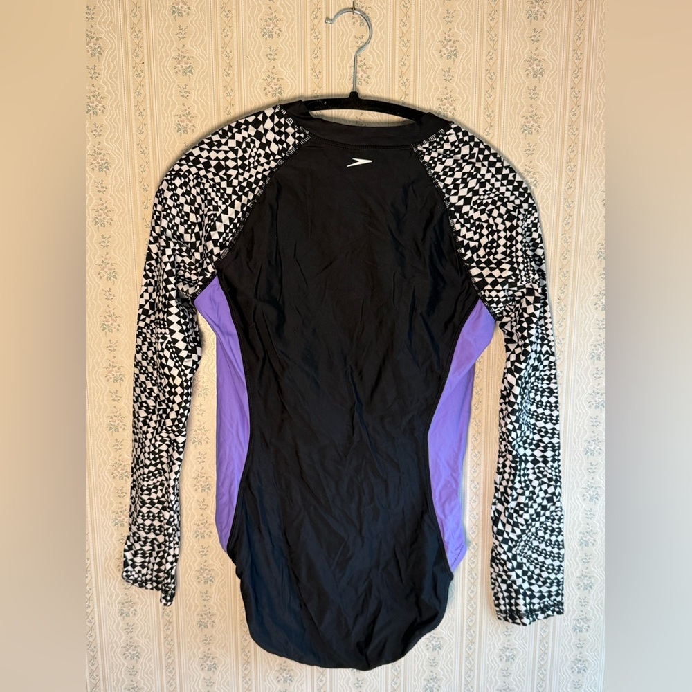 Speedo Women's Swimsuit Long Sleeve One Piece Rash Guard Power Flex Eco Size M - Picture 8 of 9